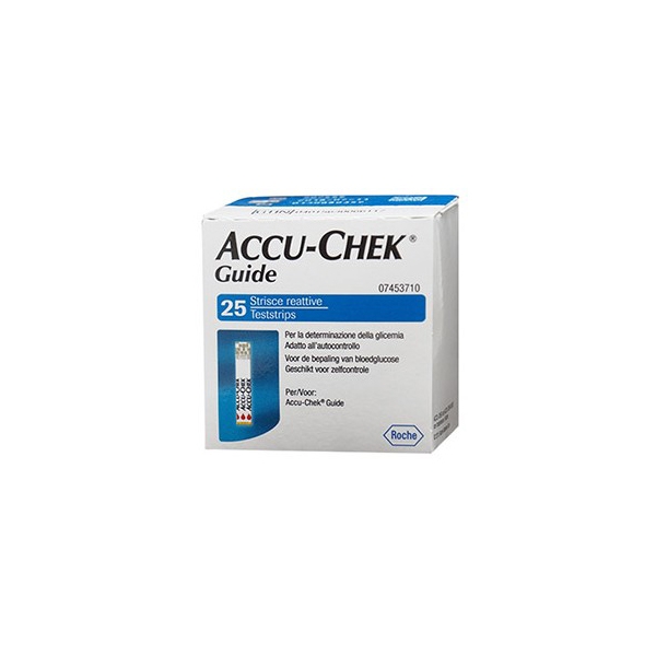 Farbene.shop | ACCU-CHEK GUIDE 25 STRIPS RETAIL STRISCE PER LA MISURAZIONEDELLA GLICEMIA ACCU-CHEK GUIDE