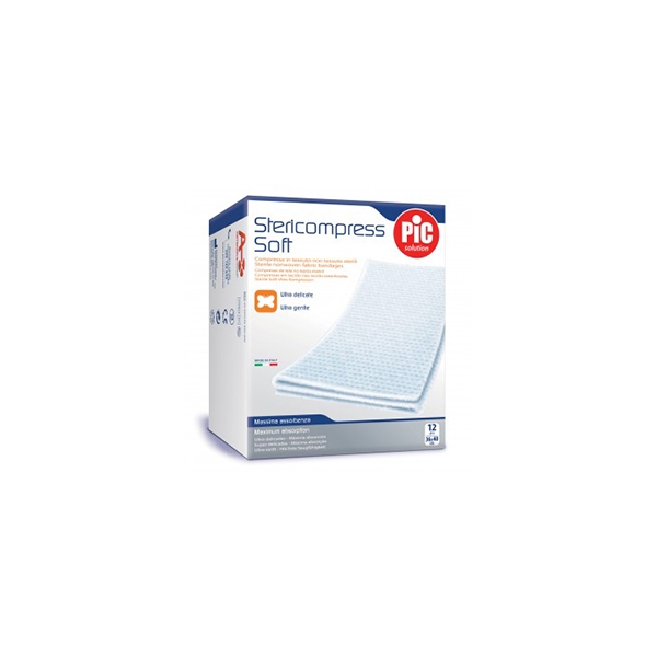 Farbene.shop | Pic Stericompress Soft Garza in Tessuto Non Tessuto 18x40 cm 12 pezzi