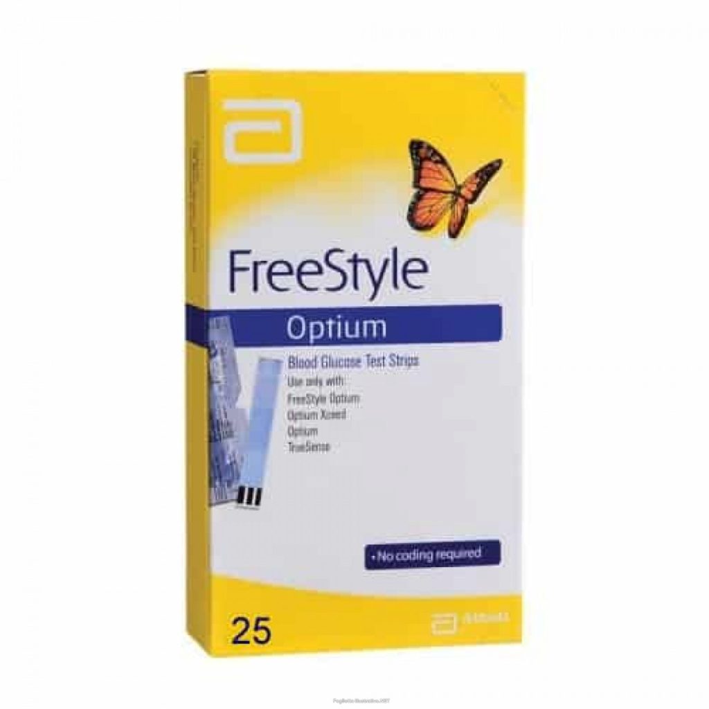 Farbene.shop | STRISCE MISURAZIONE GLICEMIA FREESTYLE OPTIUM TEST STRIPS 25 PEZZI