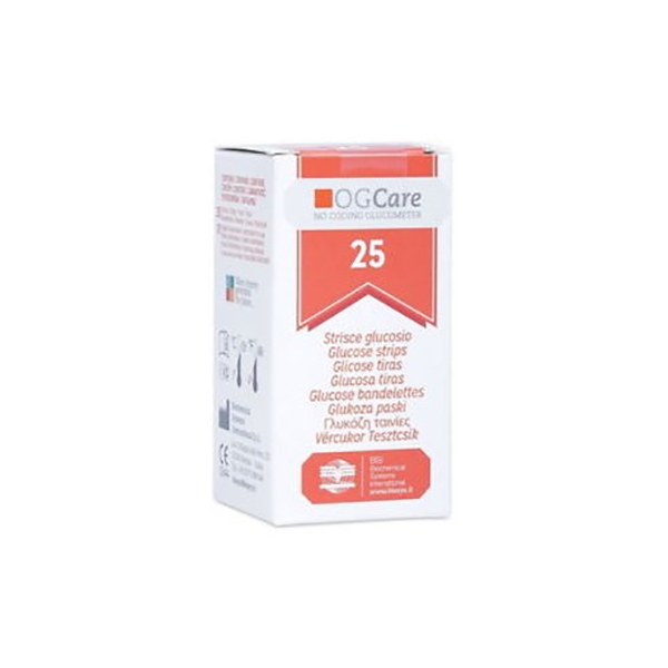 Farbene.shop | STRISCE MISURAZIONE GLICEMIA OGCARE 25 PEZZI