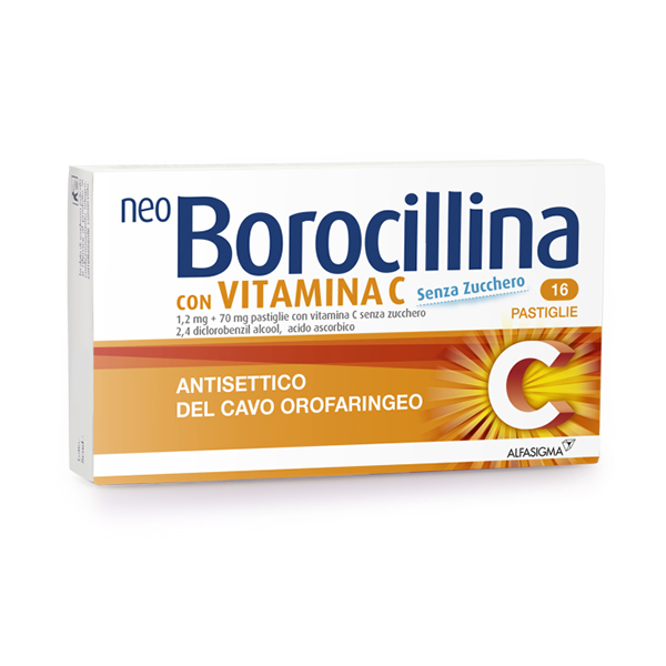 Farbene.shop | Neoborocillina C 16 Pastiglie Senza Zucchero con Vitamina C