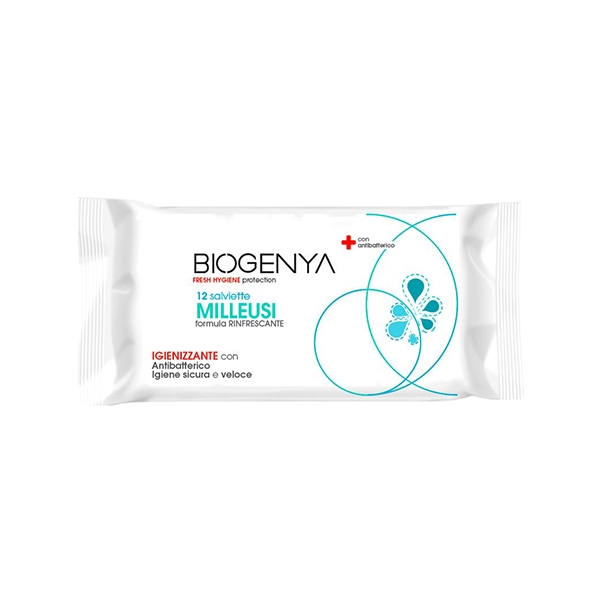 Farbene.shop | BIOGENYA FRESH HYGIENE PROTECTION 12 SALVIETTE MILLEUSI RINFRESCANTE IGIENIZZANTE