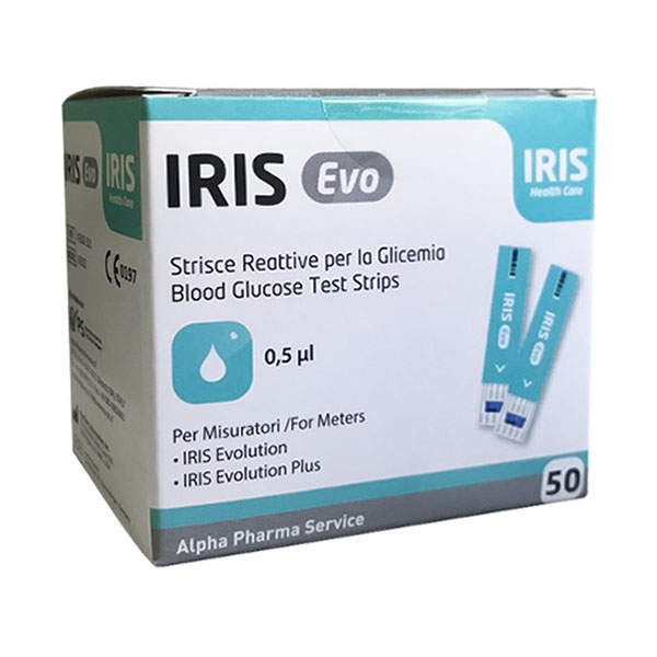 Farbene.shop | STRISCE MISURAZIONE GLICEMIA IRIS EVO 50 PEZZI