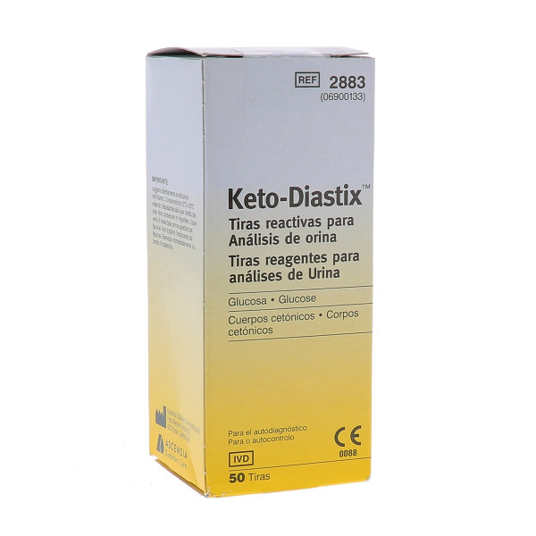 Farbene.shop | STRISCE MISURAZIONE GLICOSURIA E CHETONURIA KETODIASTIX 50 PEZZI