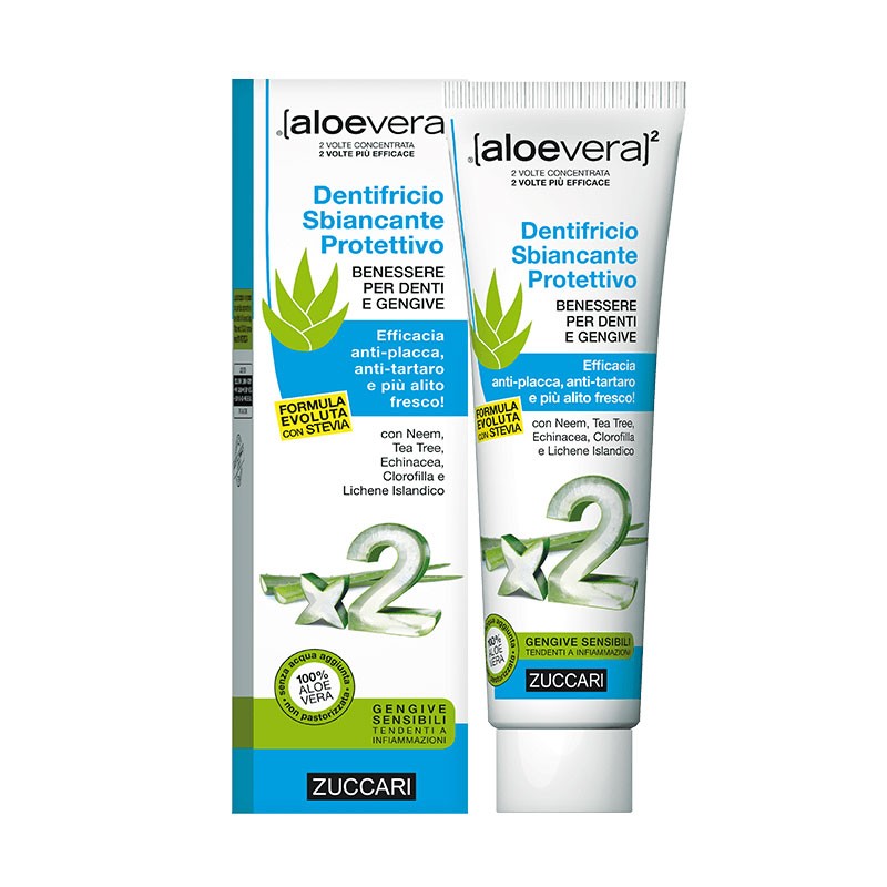 Farbene.shop | ALOEVERA2 DENTIFRICIO SBIANCANTE PROTETTIVO CON STEVIA 100 ML