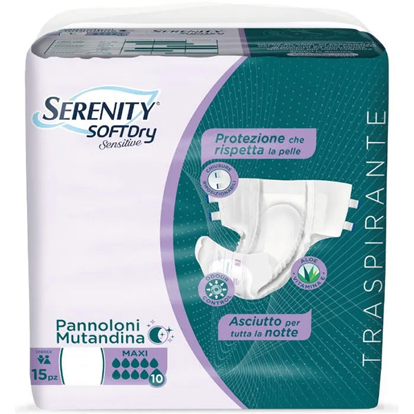 Farbene.shop | Serenity SD Sensitive Pannolone Mutandina Maxi M 15 Pezzi