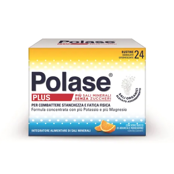 Farbene.shop | Polase Plus più Magnesio e Potassio Integratore Alimentare Sali Minerali Arancia Mandarino 24 Bustine