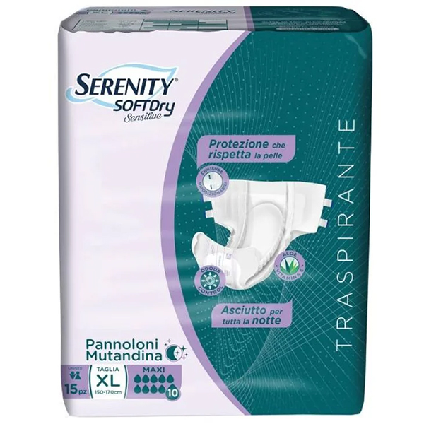Farbene.shop | Serenity SD Sensitive Pannolone mutandina Maxi XL 15 Pezzi