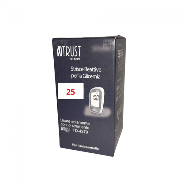 STRISCE MISURAZIONE GLICEMIA VTRUST TD-4279 GLUC 25 PEZZI-0