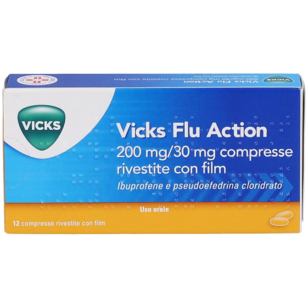 Farbene.shop | Vicks Flu Action 12 Compresse Raffreddore e Influenza