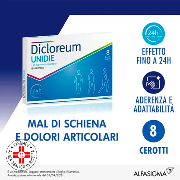 DICLOREUM UNIDIE*8 cerotti medicati 136 mg-0