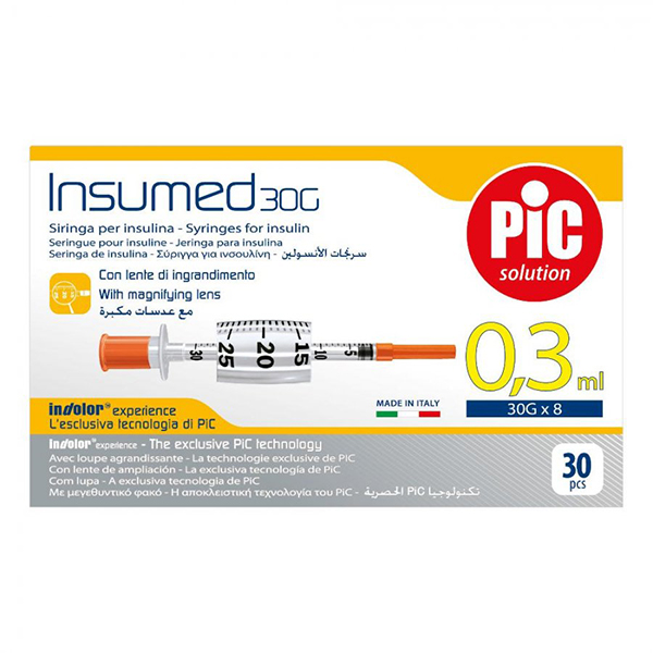 Farbene.shop | Siringa per insulina PIC INSUMED 0,3 ML 100