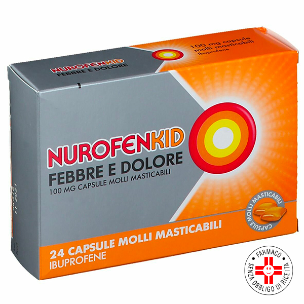 Farbene.shop | NUROFENKID FEBBRE E DOLORE*24 cps molli masticabili 100 mg