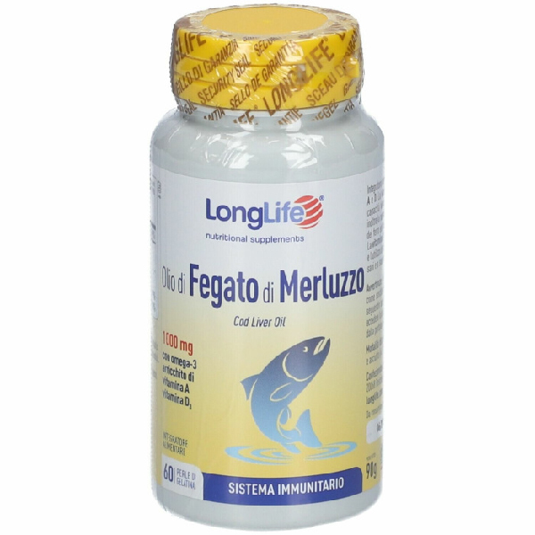 Farbene.shop | Longlife Olio Fegato di Merluzzo 1000 mg 60 Perle