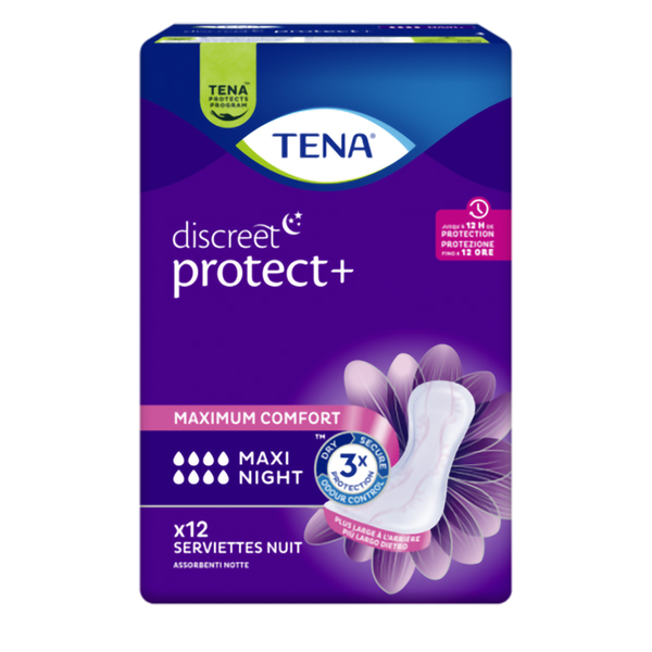 Farbene.shop | Tena Discreet Maxy Night Pannolone sagomato 12 Pezzi
