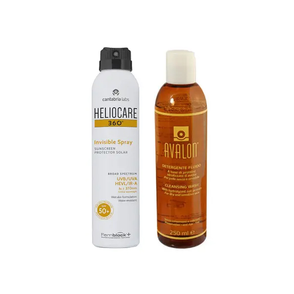 Farbene.shop | HELIOCARE INVISIBLE SPRAY SPF50+ 200 ML + AVALON detergente fluido 250 ML