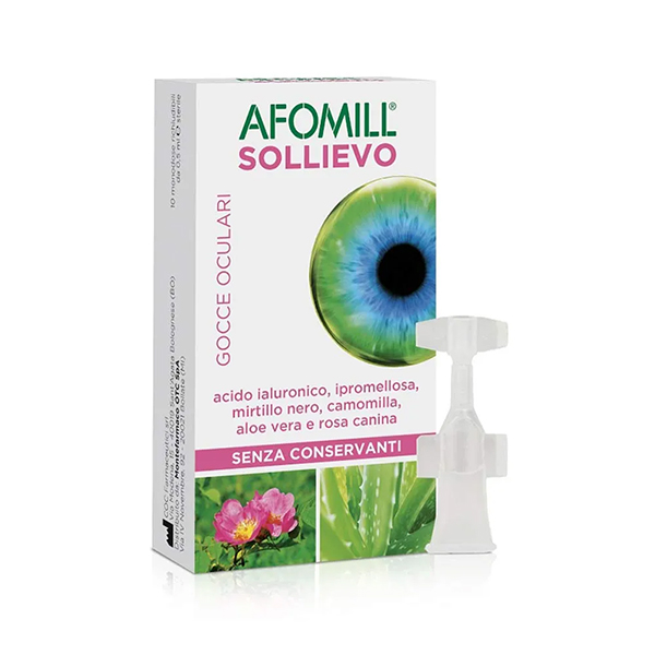 Farbene.shop | Afomill Sollievo Gocce Oculari Secchezza oculare, 10 fiale da 0,5ml