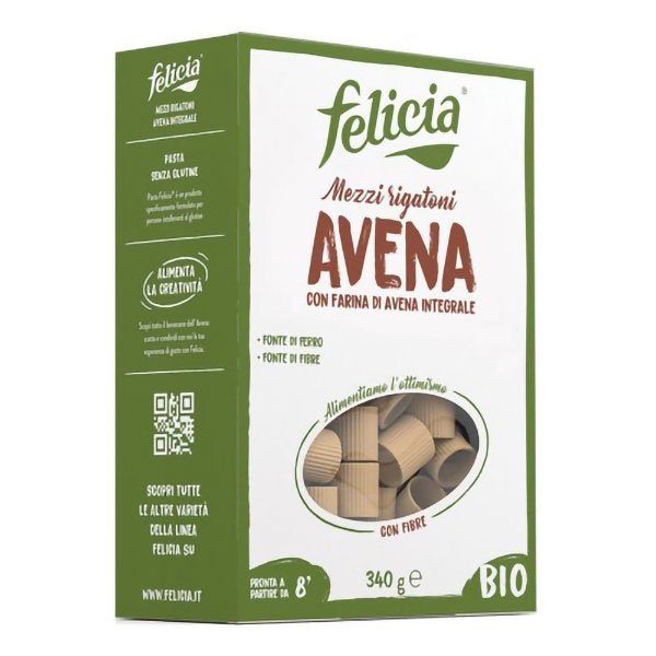 Farbene.shop | Felicia Mezzi Rigatoni Avena Bio 340g