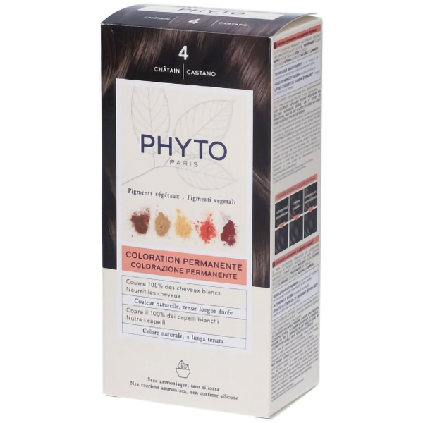 Farbene.shop | Phyto Phytocolor 4 Castano Colorazione Permanente Per Capelli - Kit da 50ml