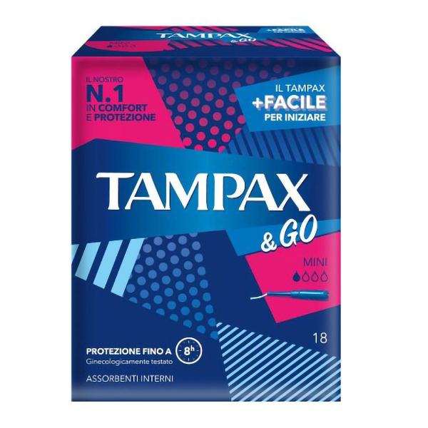Farbene.shop | Tampax & Go Mini Flusso Leggero 18 Assorbenti