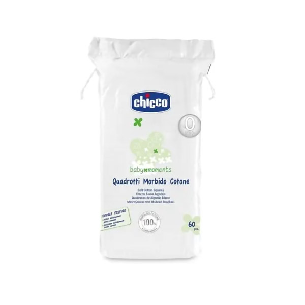 Farbene.shop | Chicco Baby Moments Quadrotti Morbido Cotone 60 Pezzi