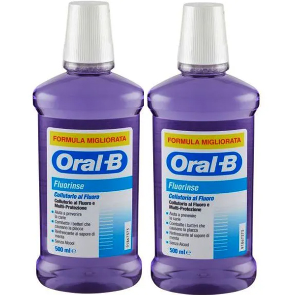 Farbene.shop | Oral-B - Fluorinse Bipacco 2x500ml, Collutorio con Fluoro per la Cura Orale