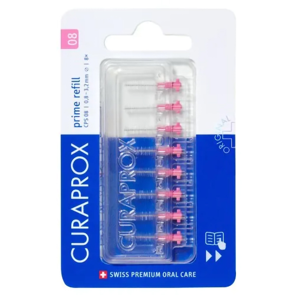 Farbene.shop | Curaprox Cps 08 Scovolino Interdentale Prime Refill Pink 8 Pezzi