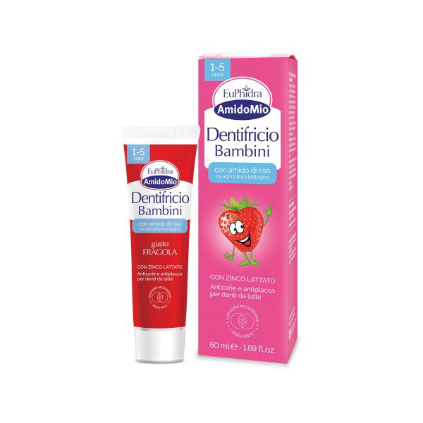 Farbene.shop | Euphidra Amidomio Dentifricio Fragola Anticarie e Antiplacca 50ml 1-5 Anni