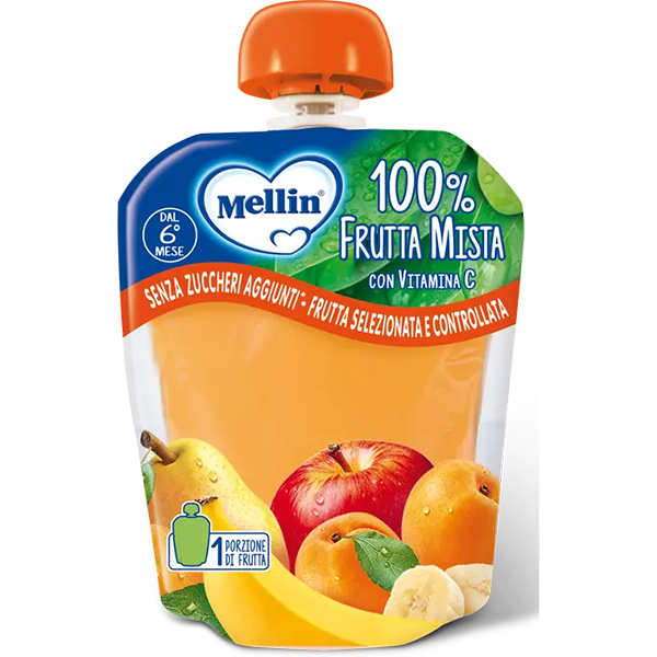Farbene.shop | Mellin Pouch Frutta Mista 90g 6Mesi+