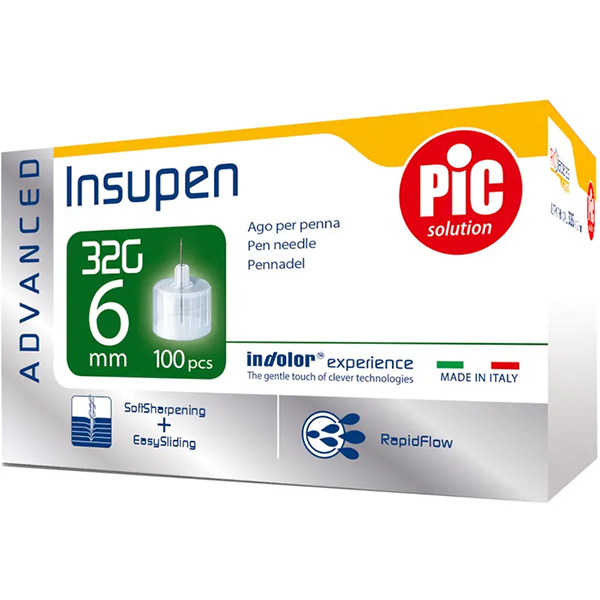 Pic Insupen Advanced Ago Penna Insulina Gauge 32x6mm 100 Pezzi-0
