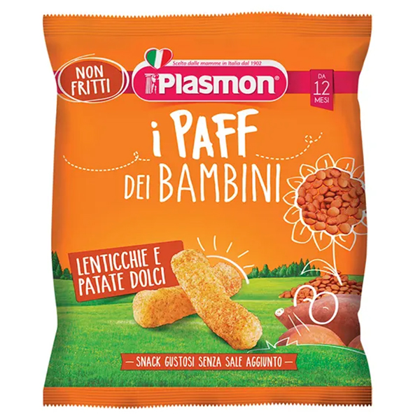 Farbene.shop | Plasmon Paff Dei Bambini Lenticchie E patate Dolci 15g