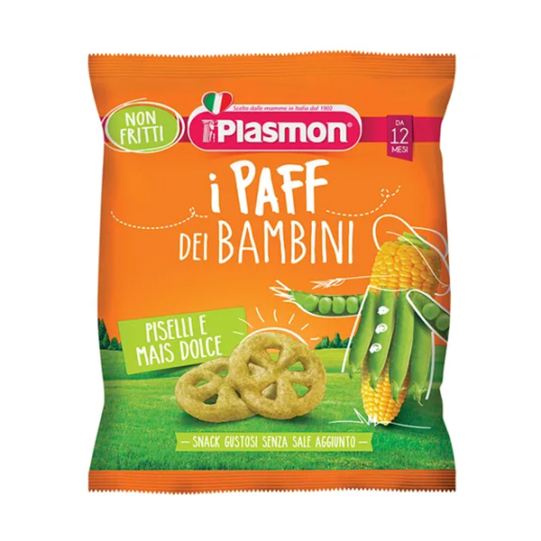 Farbene.shop | Plasmon Paff Dei Bambini Piselli E Mais 15g