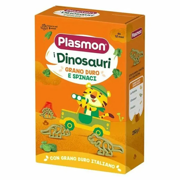 Farbene.shop | Plasmon Pasta Dinosauri Agli Spinaci 250ml 12Mesi+