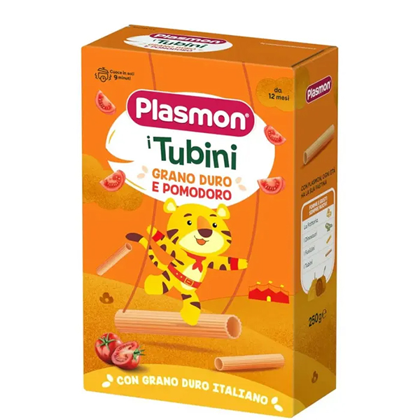 Farbene.shop | Plasmon Pastina Tubini Grano Duro e Pomodoro 12M+ 250g