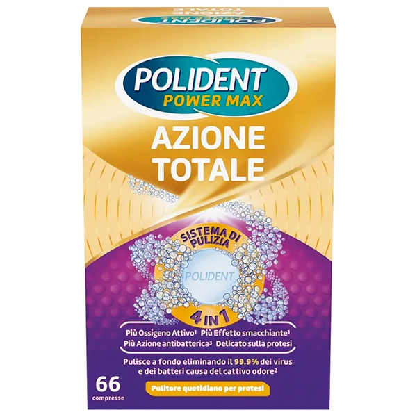 Polident Azione Totale Pulitore Protesi Dentale Quotidiano 66 Compresse-0