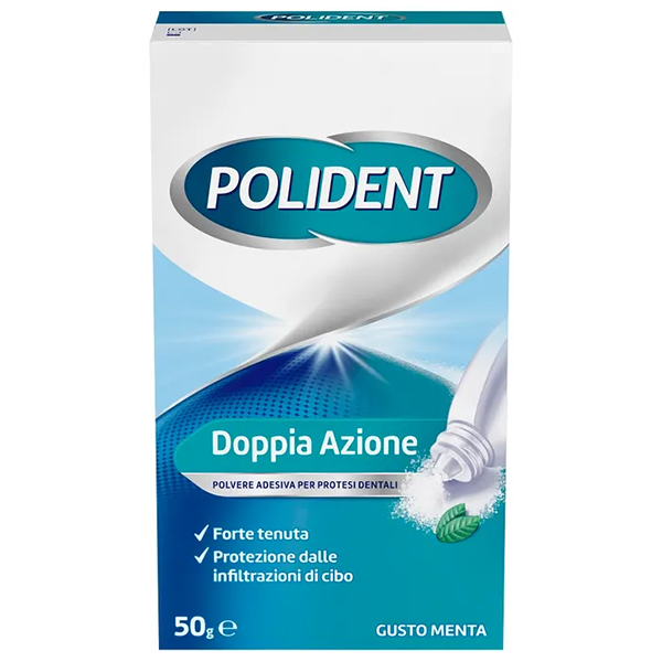 Polident Polvere Adesiva Protesi Dentale Menta 50g Tenuta Sicura-0