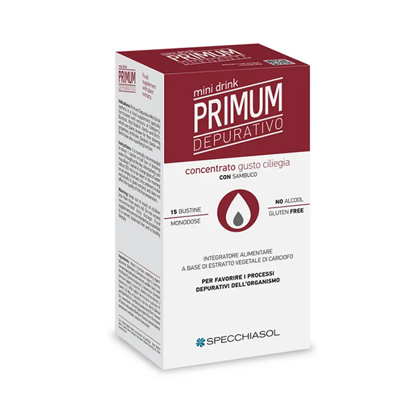 Farbene.shop | Primum Depurativo Gusto Ciliegia Minidrink 15 Bustine