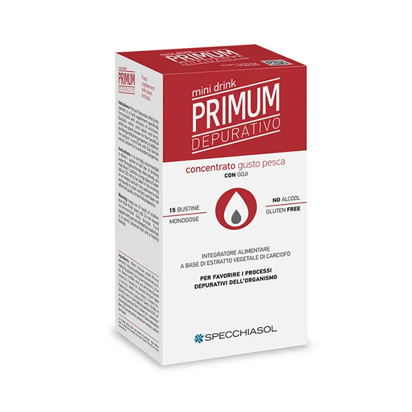 Farbene.shop | Specchiasol Primum Depurativo Minidrink Pesca 15 Stick Da 10ml