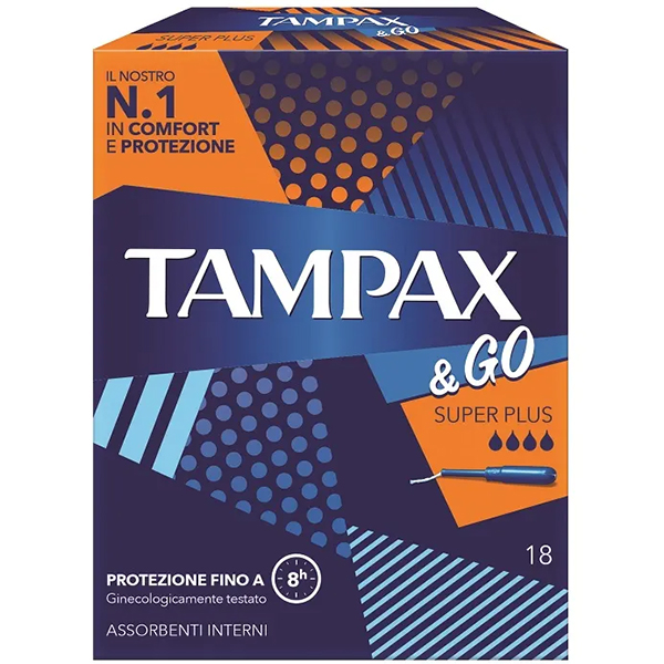 Farbene.shop | Tampax & Go Super Plus 18 Pezzi