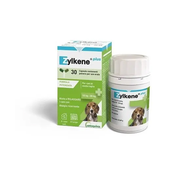 Zylkene Plus Alimento Complementare Per Cani 10-30 kg 30 Capsule-0