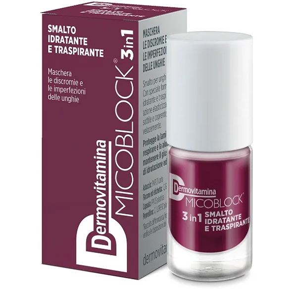 Farbene.shop | Dermovitamina Micoblock Smalto 3In1 Base Top Coat Prugna 5ml