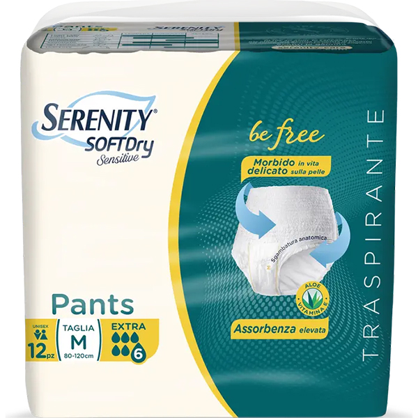 Serenity Soft Dry Sensitive Pants Extra Taglia M 12 Pezzi-0