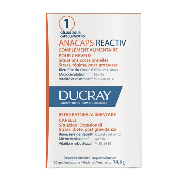 Ducray Anacaps Reactiv Integratore Alimentare Capelli 30 Capsule-0