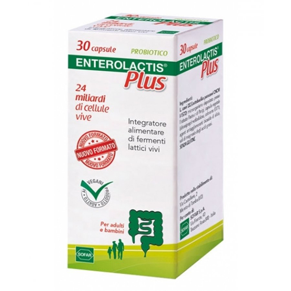 Farbene.shop | Enterolactis Plus Integratore di Fermenti Lattici Vivi per il Riequilibro Intestinale 30 Compresse