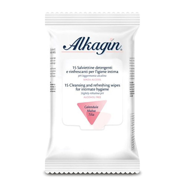 Farbene.shop | Alkagin Salviette Detergenti e Rinfrescanti Igiene Intima 15 Salviettine
