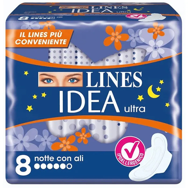 Lines Idea Ultra Notte con Ali 8 Assorbenti-0