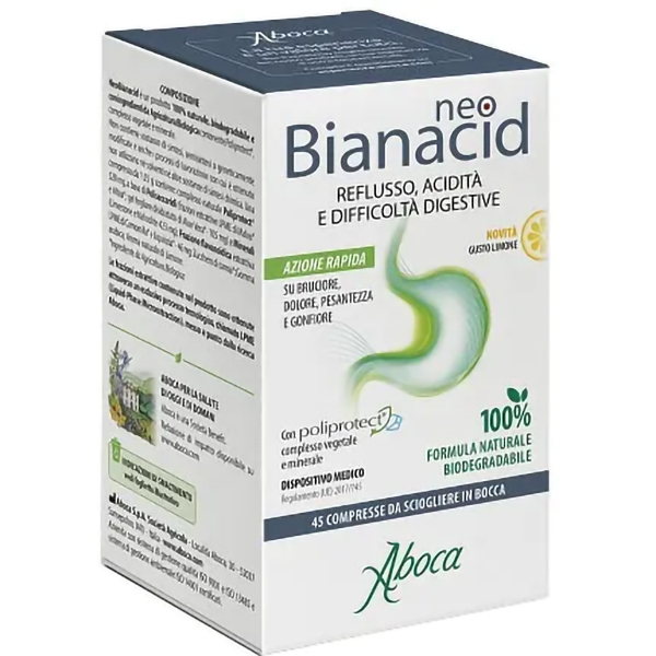 Farbene.shop | Aboca Neo Bianacid 45 Compresse Gusto Limone-0