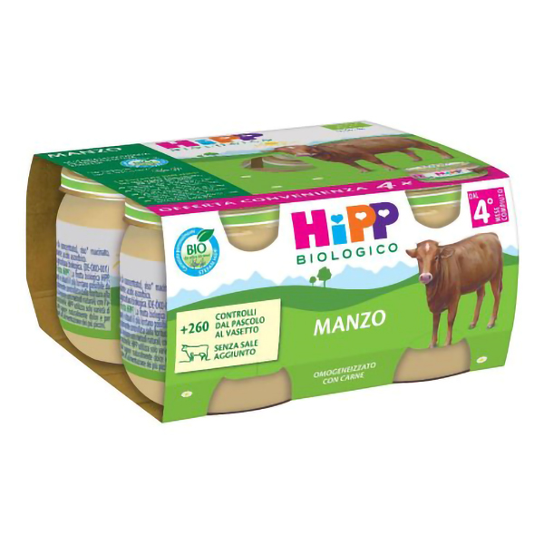 Farbene.shop | HiPP, Omogeneizzato Manzo, 4 x 80 g