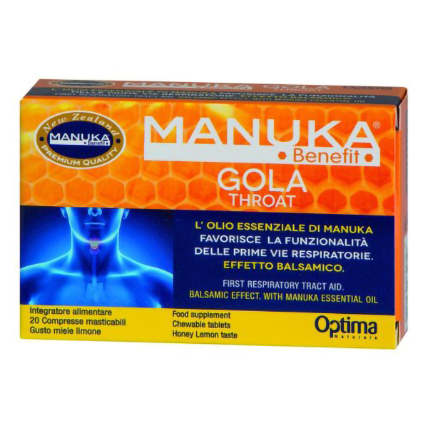 Farbene.shop | Manuka Benefit Gola Throat - Integratore per le Vie Respiratorie - 20 Compresse