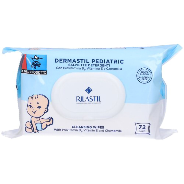 Farbene.shop | Rilastil Dermastil Pediatric Salviette Detergenti Cambio Pannolino 72 Salviettine